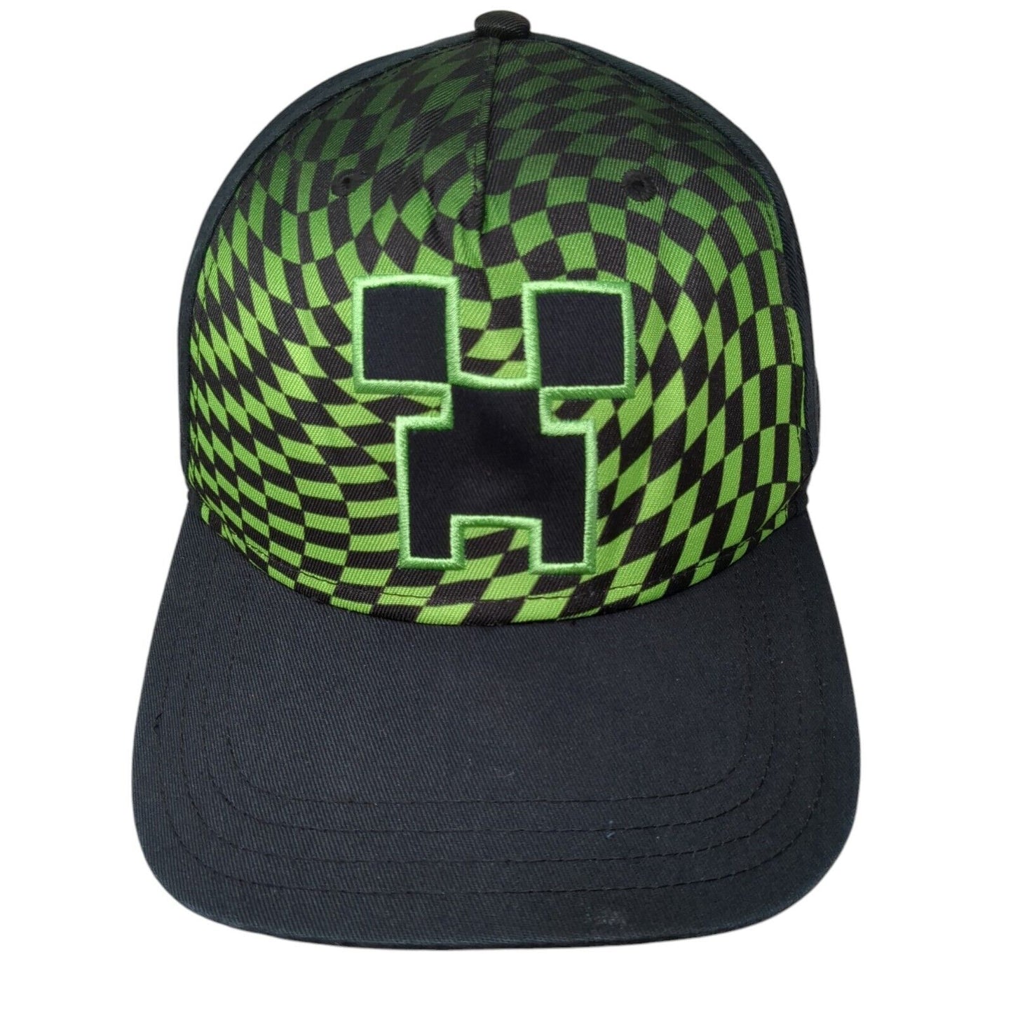 Minecraft Youth Snapback Hat Multicolor One Size Adjustable Embroidered Check