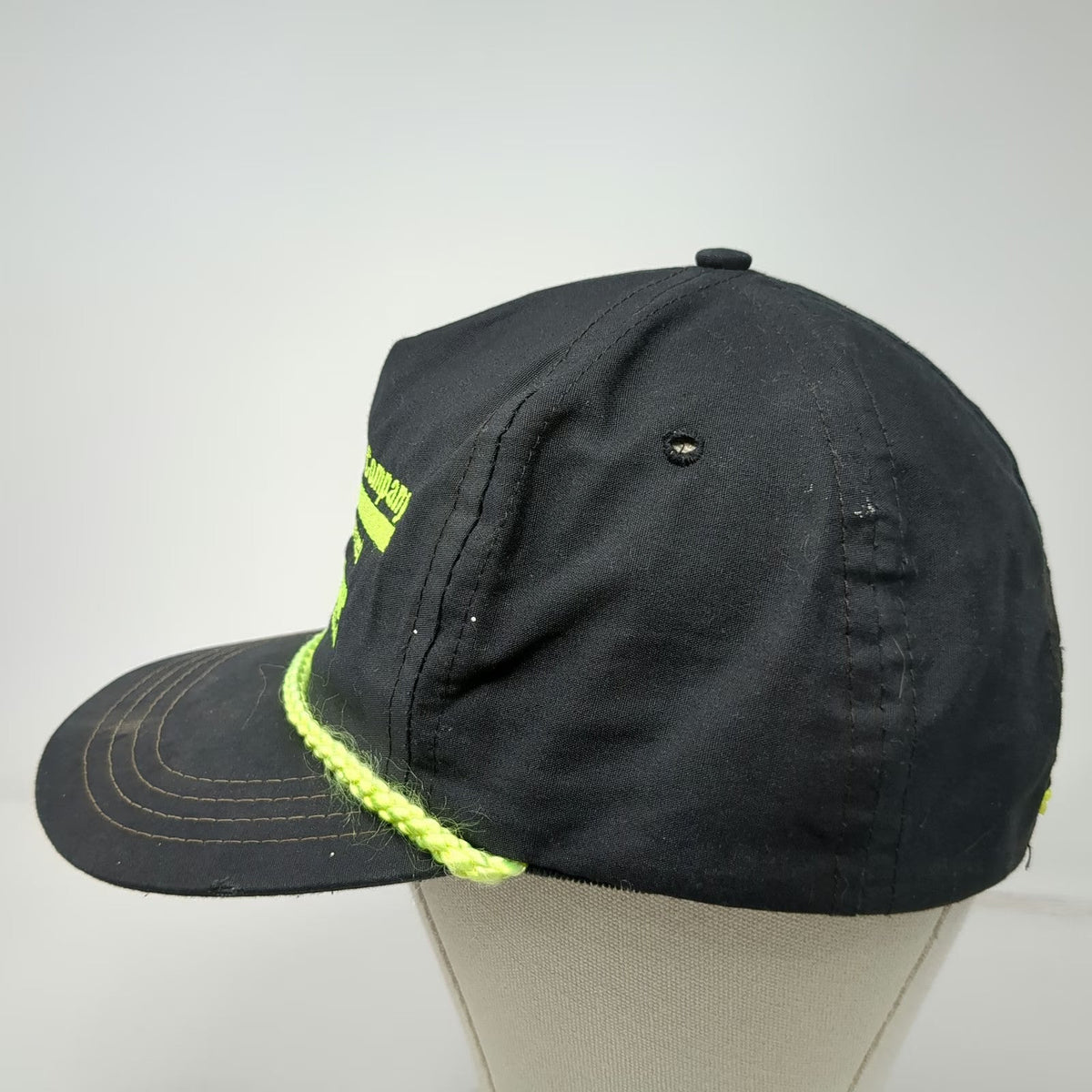 Sportsman 5 Panel Black Yellow Rope Snapback Hat Woodruff Company Jomar Vintage