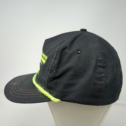 Sportsman 5 Panel Black Yellow Rope Snapback Hat Woodruff Company Jomar Vintage