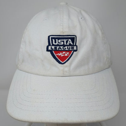 White Baseball Cap One Size USTA League 2010 Team Captain Tennis Sports Logo Hat