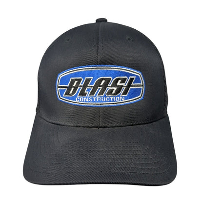 Blasi Construction Fitted Mesh Back Hat Black L-XL Flexfit Yupoong
