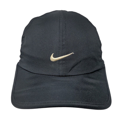 Nike Swoosh Strapback Hat Black OSFM Embroidered Dri-Fit Featherlight