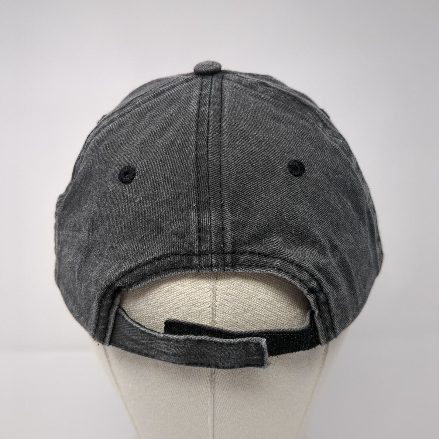 Unbranded Strapback Hat Gray One Size Adjustable Vented Holes 6 Panel Blank