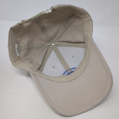 Great Circle Snapback Hat Beige One Size Solid Adjustable Embroidered