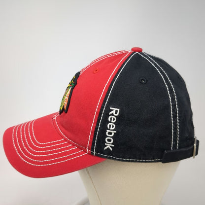 Chicago Blackhawks NHL Reebok Red Black One Size Cap Slideback Contrast Stitch