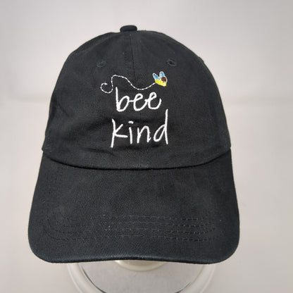 Bee Kind Slideback Hat Black OSFA Adjustable Embroidered 6 Panel
