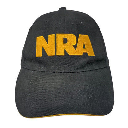 NRA Strapback Hat Black One Size Adjustable Patriotic Embroidered