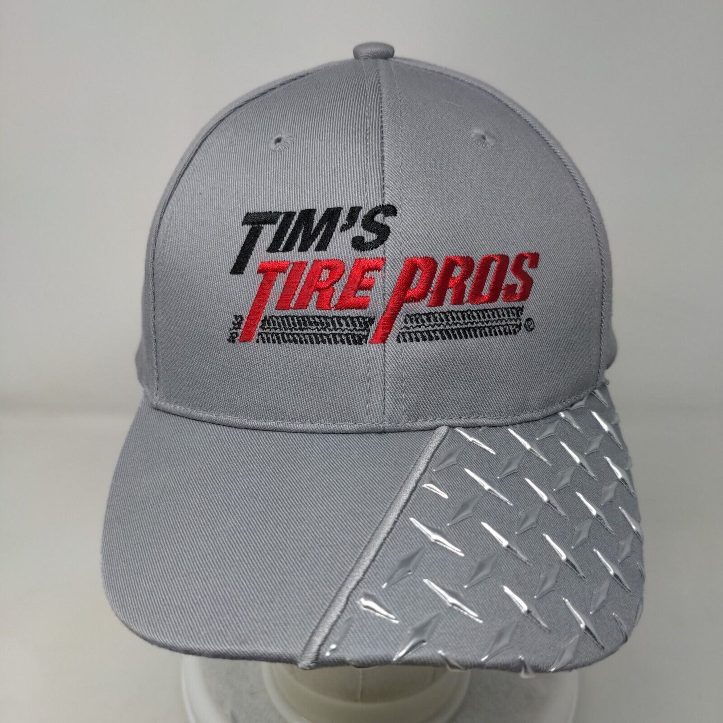 Tim's Tire Pros Strapback Hat Gray One Size Embroidered Cap America