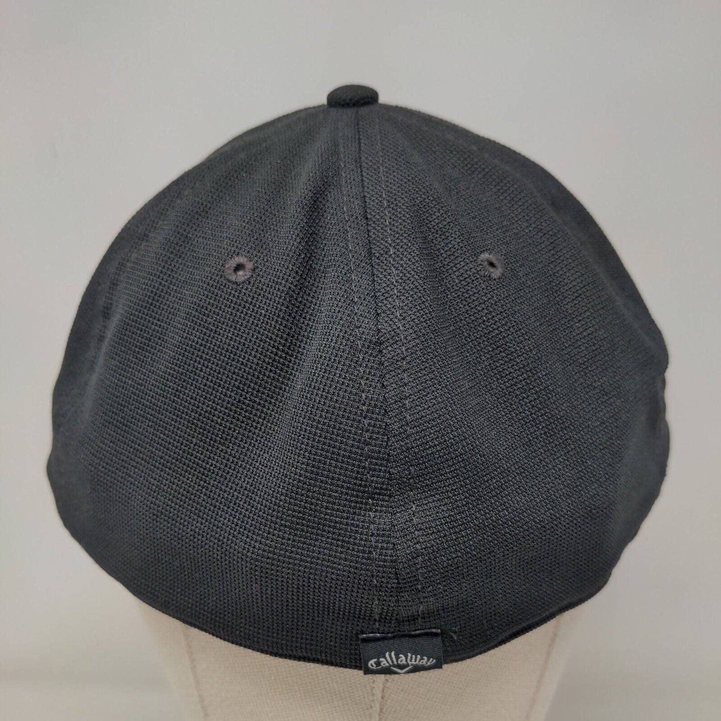 Topgolf Patch Fitted Hat Black Large/XL 6 Panel Vent Holes Callaway