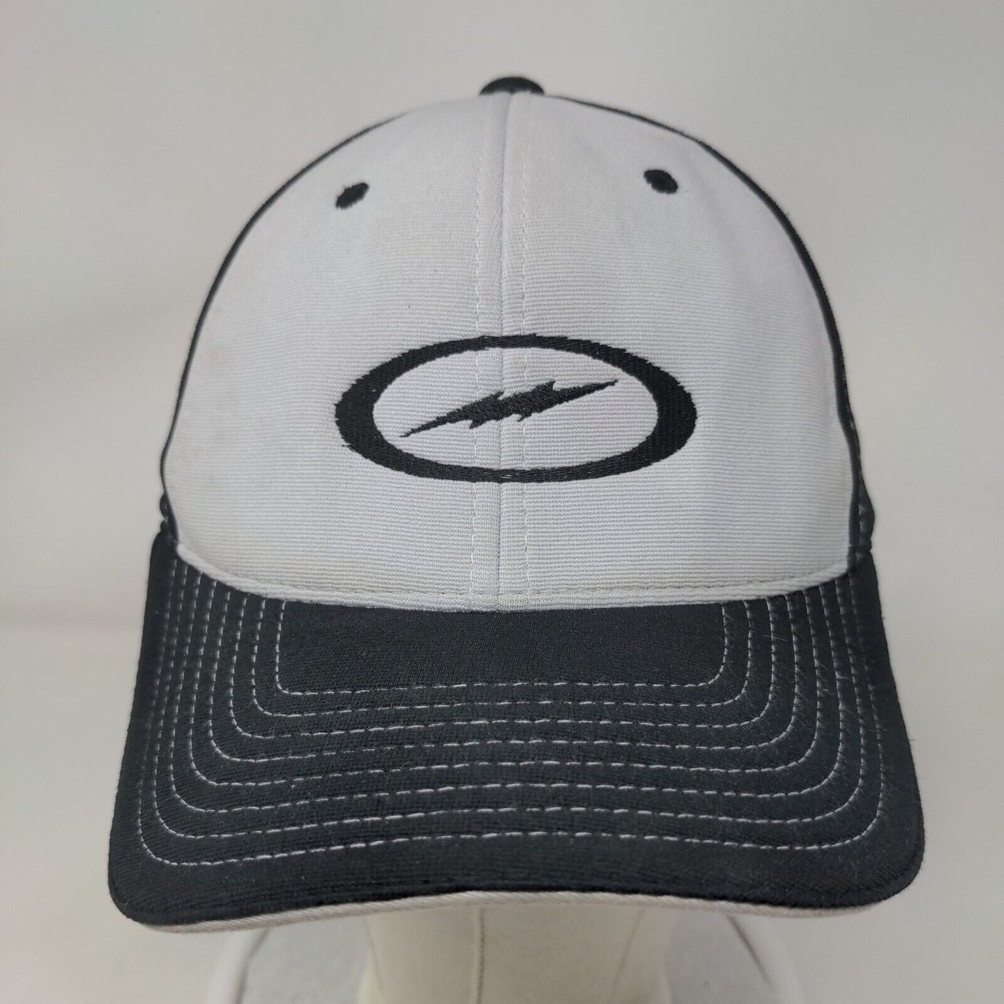 Storm Pacific Headwear Fitted Hat M-XL Gray Black Embroidered Lightning Logo