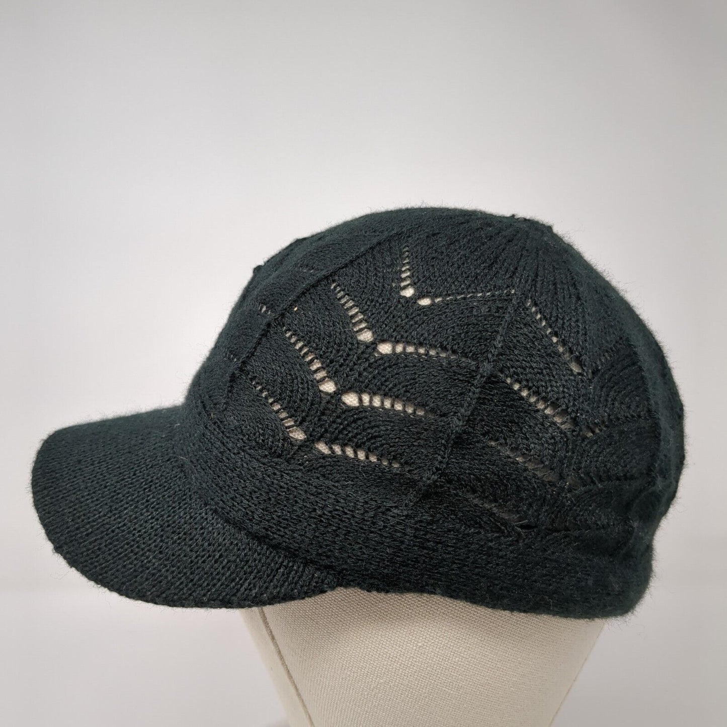 Unbranded Beanie Hat Black One Size Stretch Lightweight Hand Knitted Blank