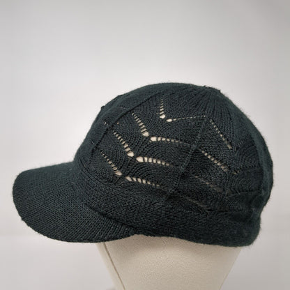 Unbranded Beanie Hat Black One Size Stretch Lightweight Hand Knitted Blank