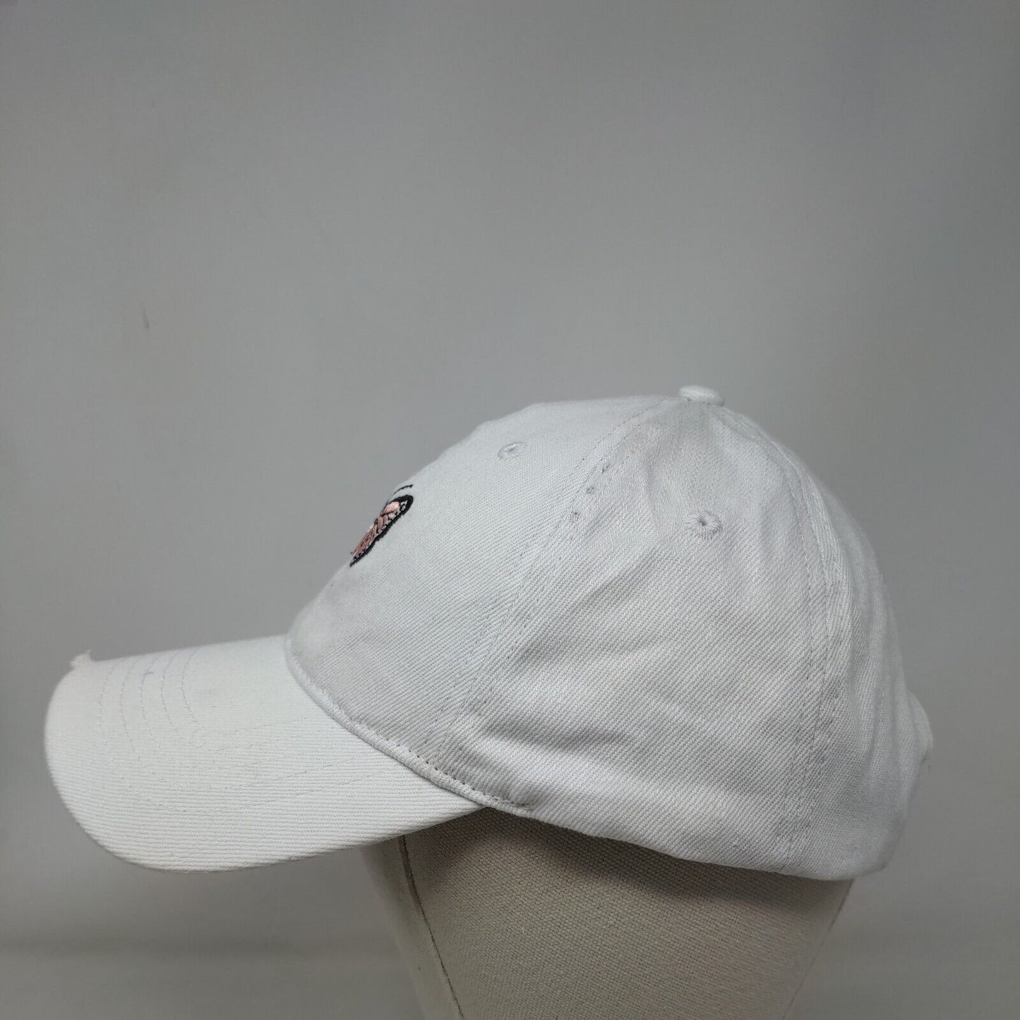 Butterfly Slideback Hat Blue OSFM Embroidered Leather Strap 6 Panel