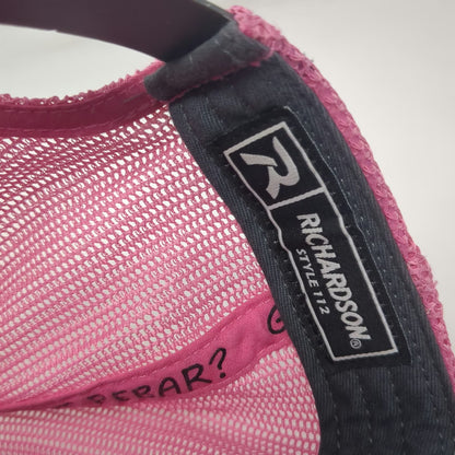 Richardson Trucker Hat Gray Pink One Size Mesh Snapback Concrete Construction