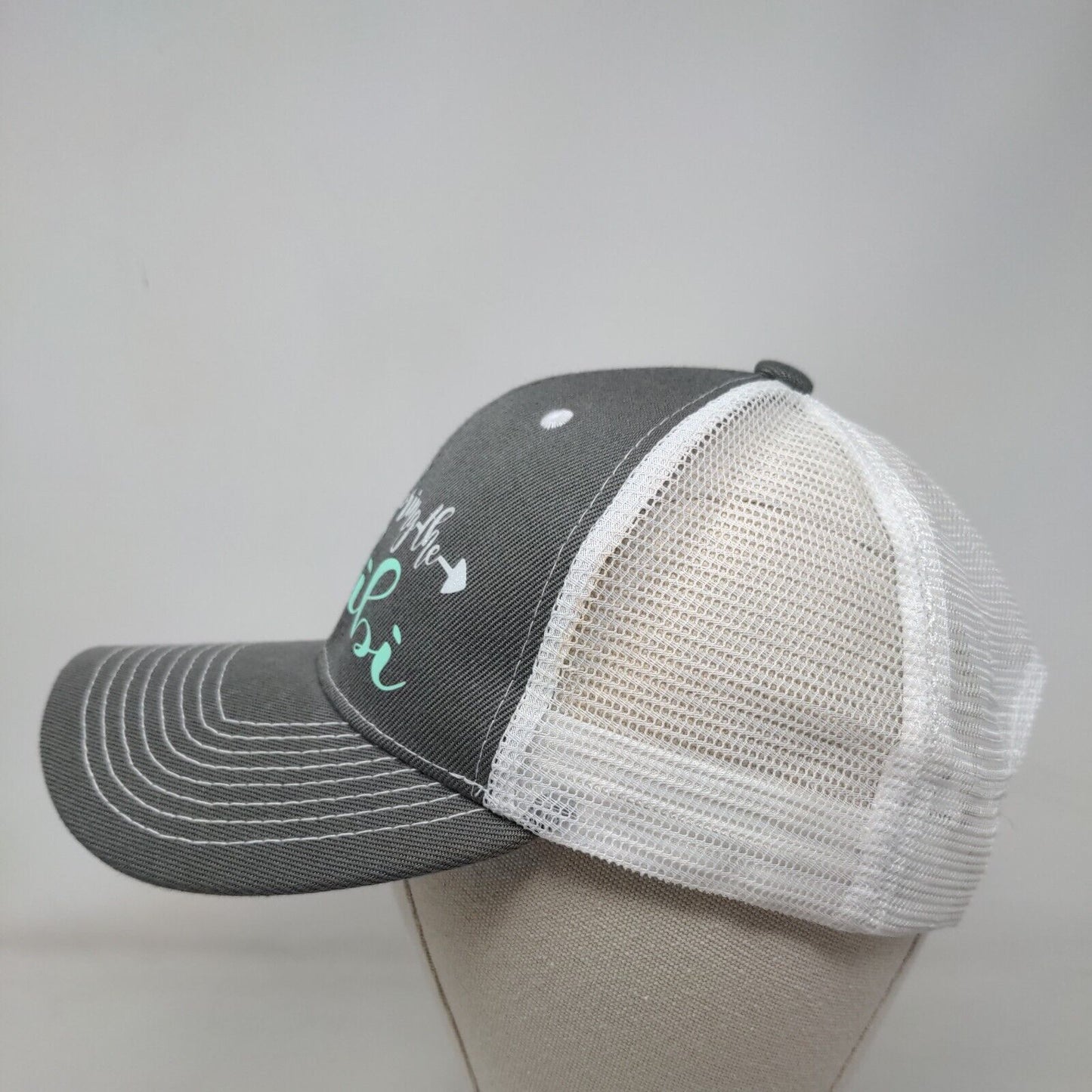 I'll Bring The Alibi Snapback Mesh Back Trucker Hat Gray OSFM Colorblock