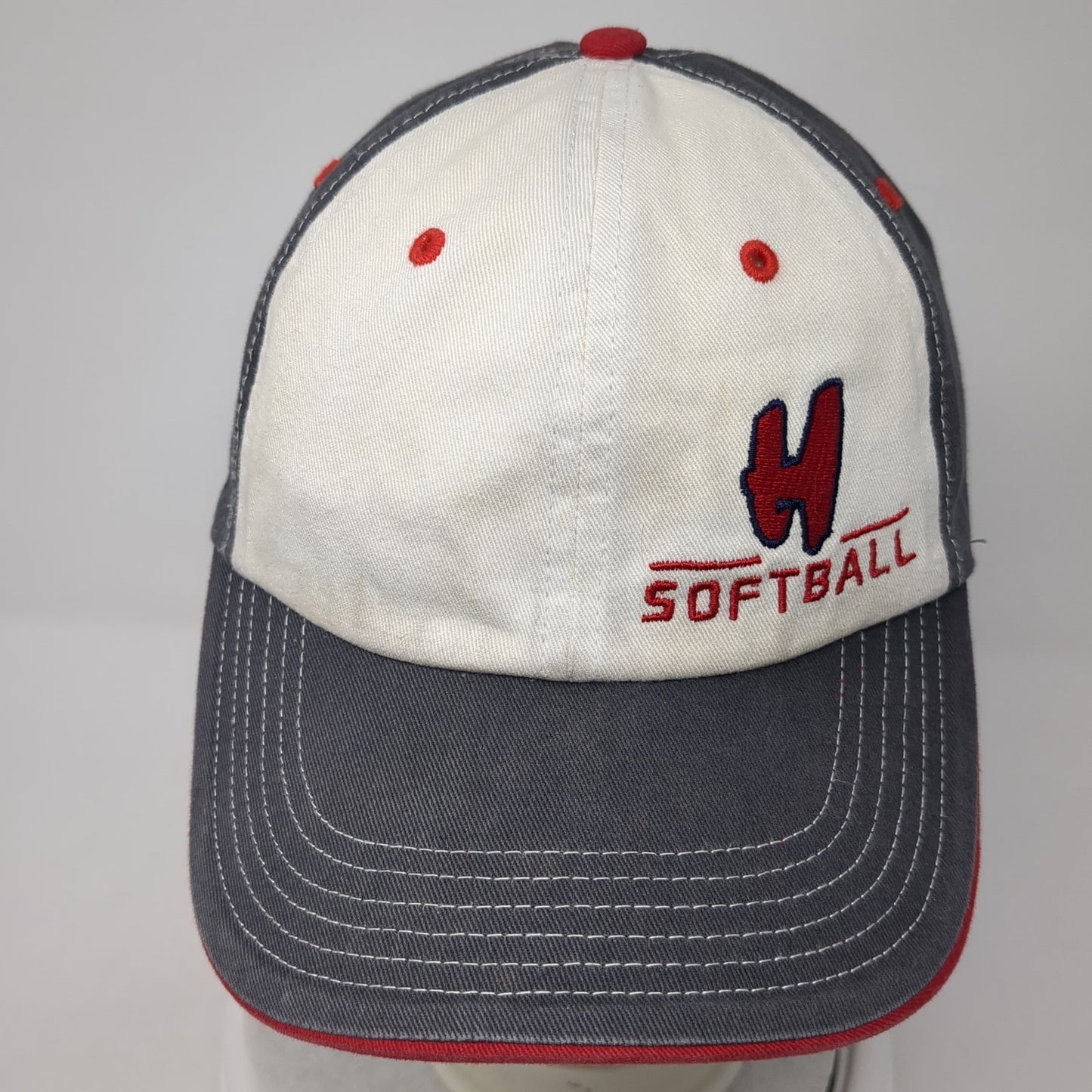 H Softball Strapback Hat Gray Large Adjustable Embroidered Richardson