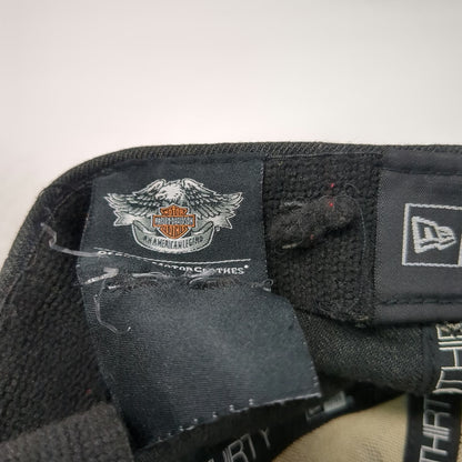 New Era Baseball Cap Black L Harley-Davidson Eagle Patch Stretch Hat 39THIRTY