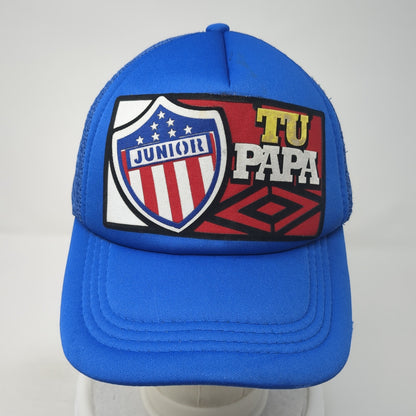 Junior Tu Papa Snapback Trucker Hat Blue One Size Mesh Back Adjustable