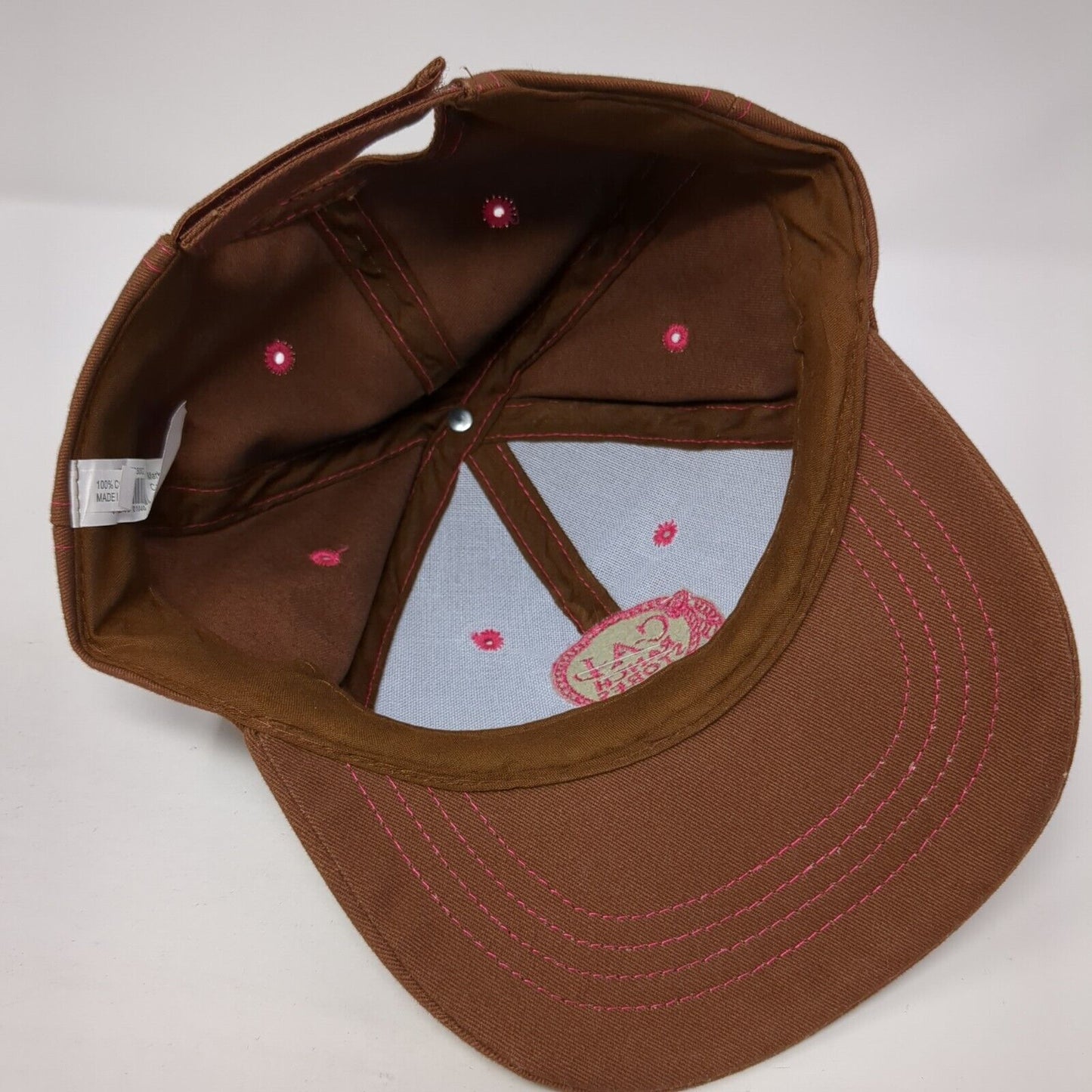 C-A-L Ranch Stores Strapback Hat Brown One Size Adjustable Embroidered Cotton
