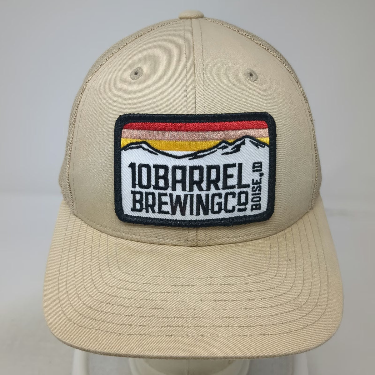 Yupoong Trucker Hat Beige One Size 10 Barrel Brewing Co Boise ID Mesh Snapback