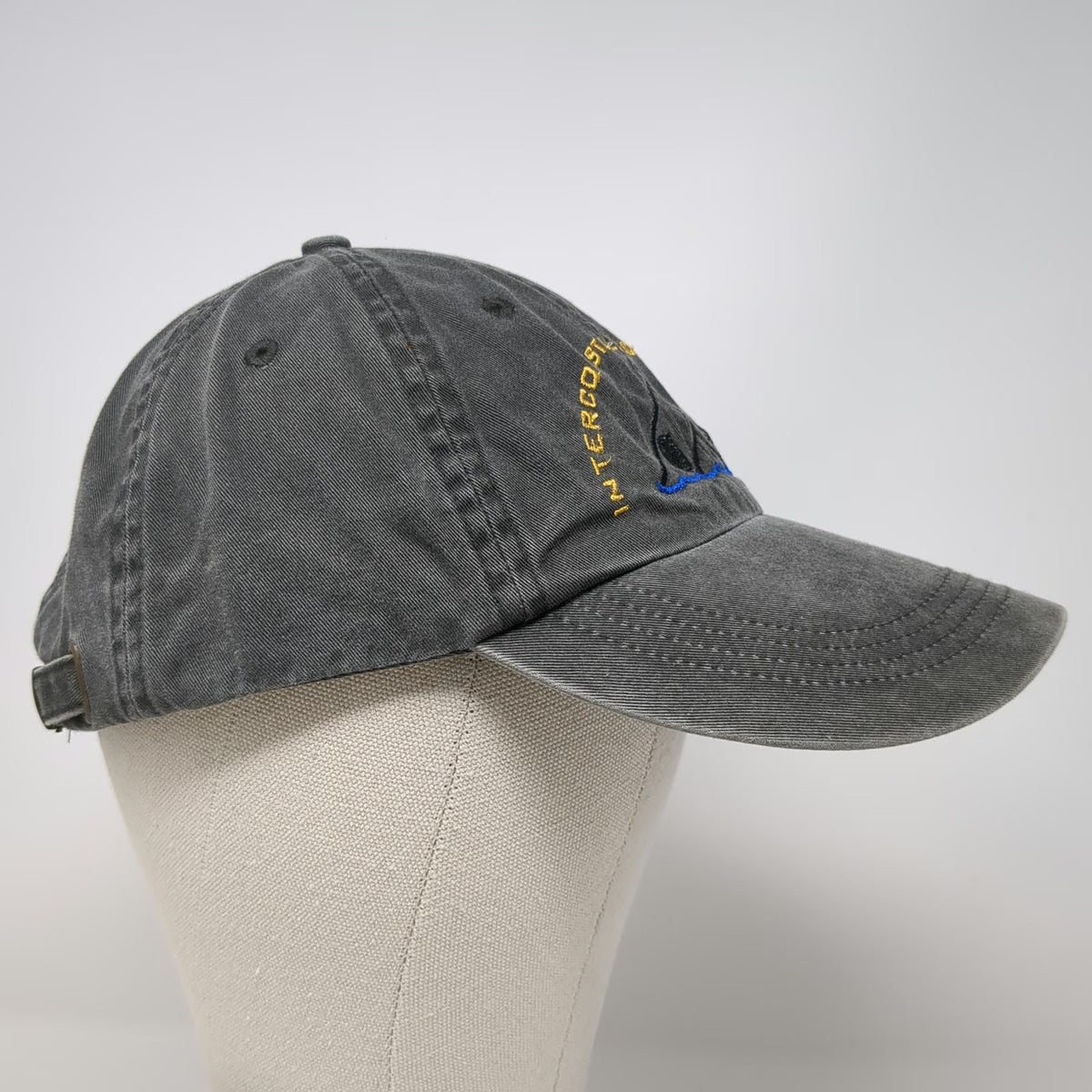 Anvil Baseball Cap Gray One Size Intercoastal Corporation Embroidered Cotton Hat