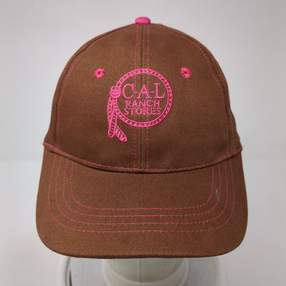 C-A-L Ranch Stores Strapback Hat Brown One Size Adjustable Embroidered 6 Panel