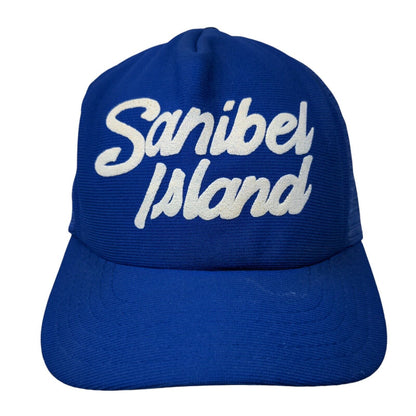 Sanibel Island Snapback Trucker Hat Blue One Size Adjustable Mesh Back 5 Panel