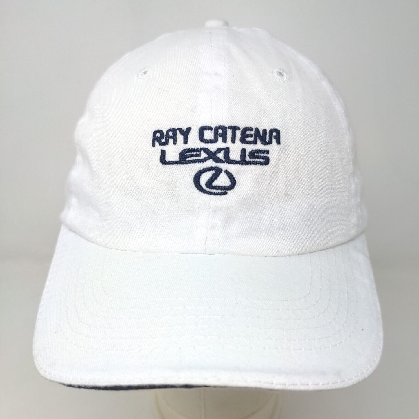 Ray Catena Lexus Men's Strapback Hat White Size OSFA Embroidered Logo