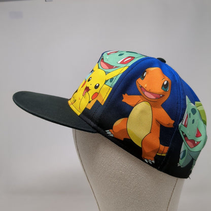 Pokemon 1st Gen Starters Pikachu Charmander Snapback Hat Youth OS Multicolor