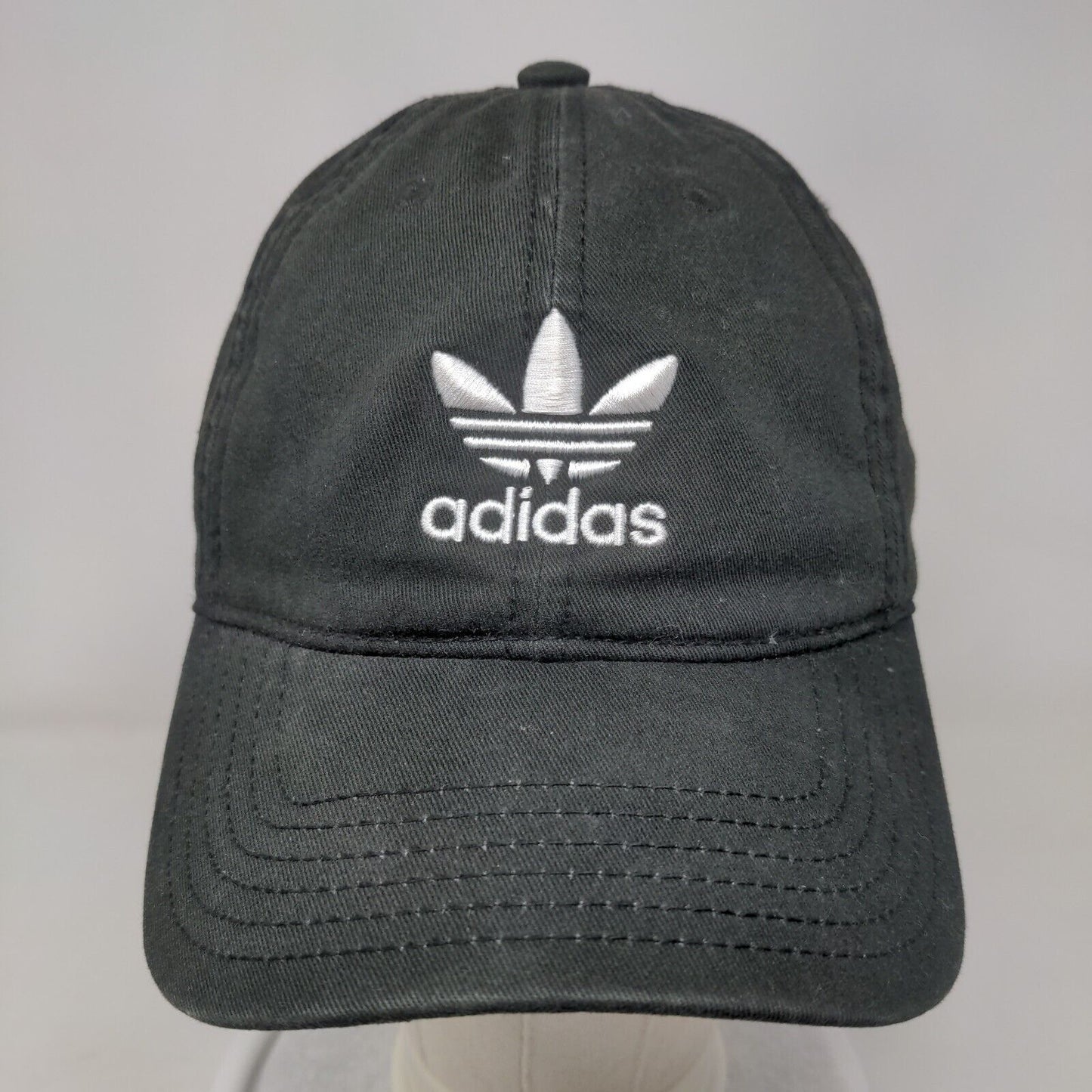 Adidas Trefoil 3 Stripes Women's Slideback Hat Black OSFW Embroidered