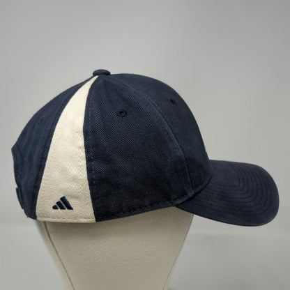 Adidas Baseball Cap Blue One Size Strapback Cotton Embroidered Logo Stripe Hat
