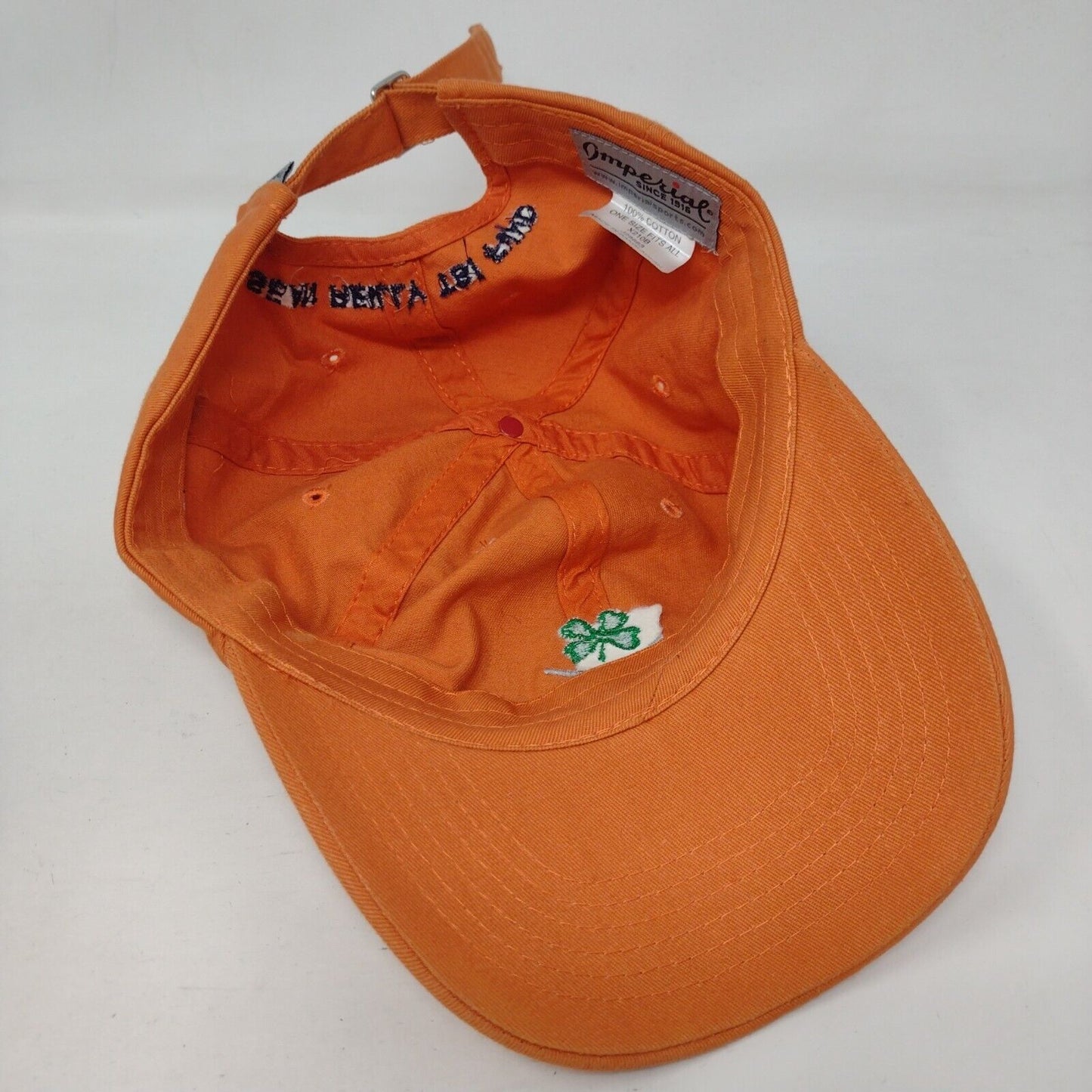 Sean Reilly TBI Fund Slideback Hat Orange OSFA Golf Clover Logo Embroidered