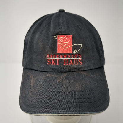Greenwood's Ski-Haus Slideback Hat Black One Size Embroidered Fahrenheit