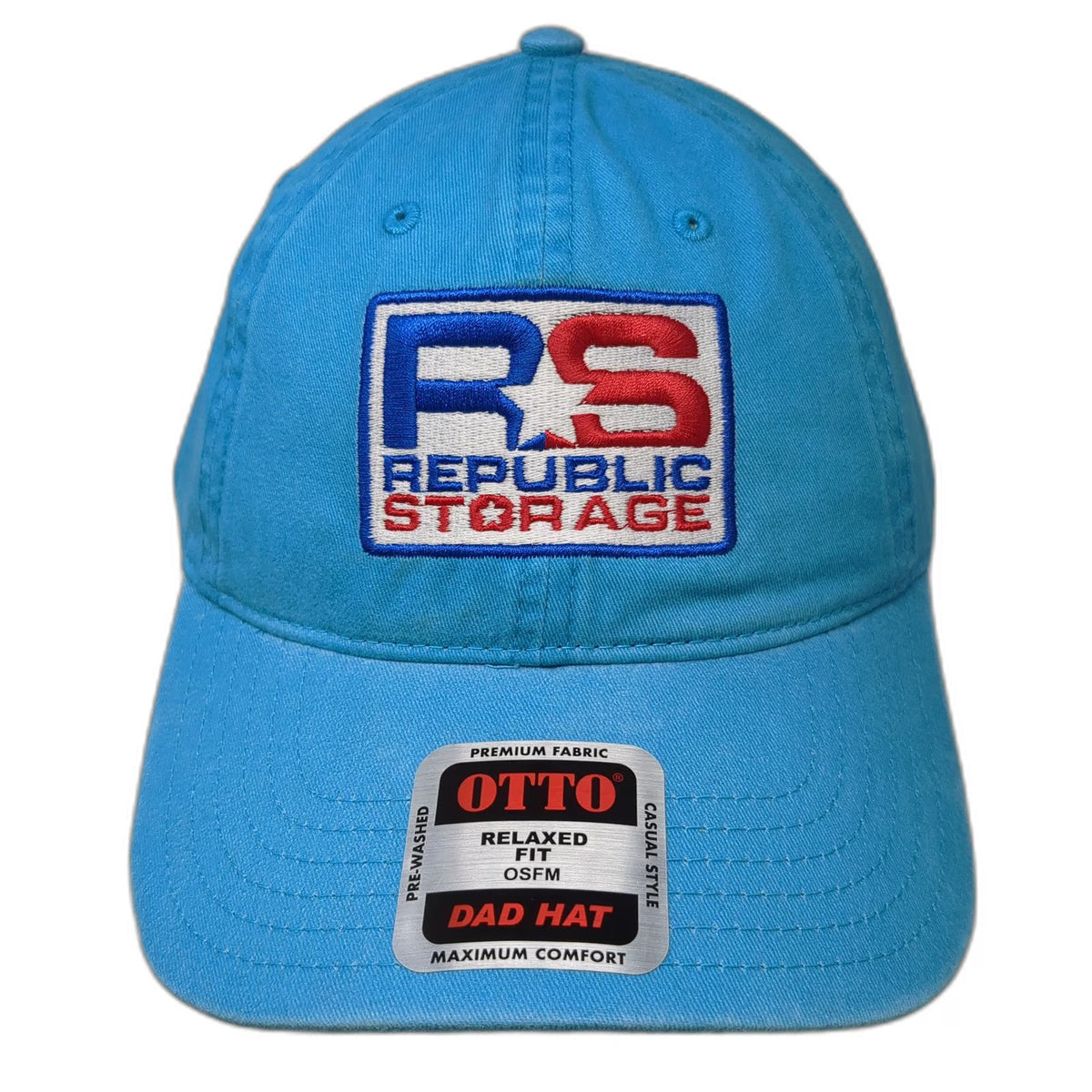 Otto Baseball Cap Blue One Size Republic Storage Patch Relaxed Fit Slideback Hat