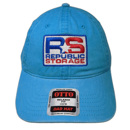 Otto Baseball Cap Blue One Size Republic Storage Patch Relaxed Fit Slideback Hat