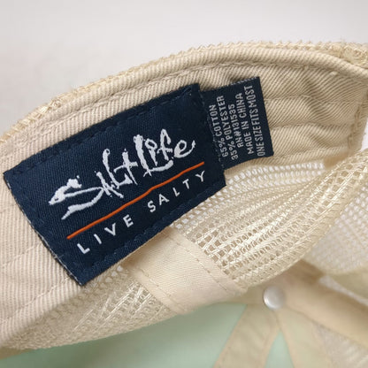 Salt Life Trucker Hat Blue One Size Mesh Snapback Fishing Logo Graphic Patch