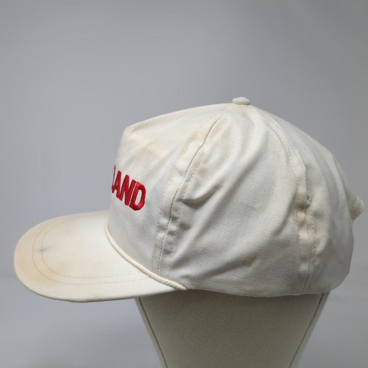 Trucker White Hat One Size Red Loveland Embroidery Rope Detail Slideback Cap