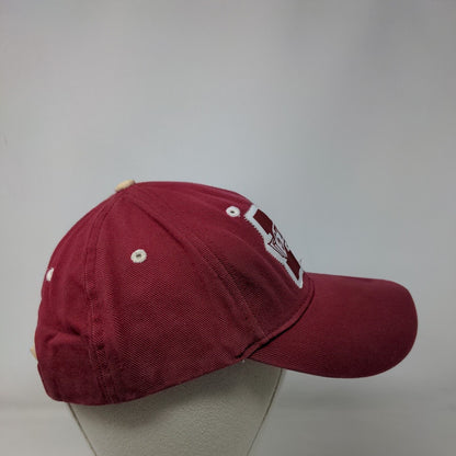 Mississippi State Strapback Hat Red White Embroidered Logo OSFA 100% Cotton