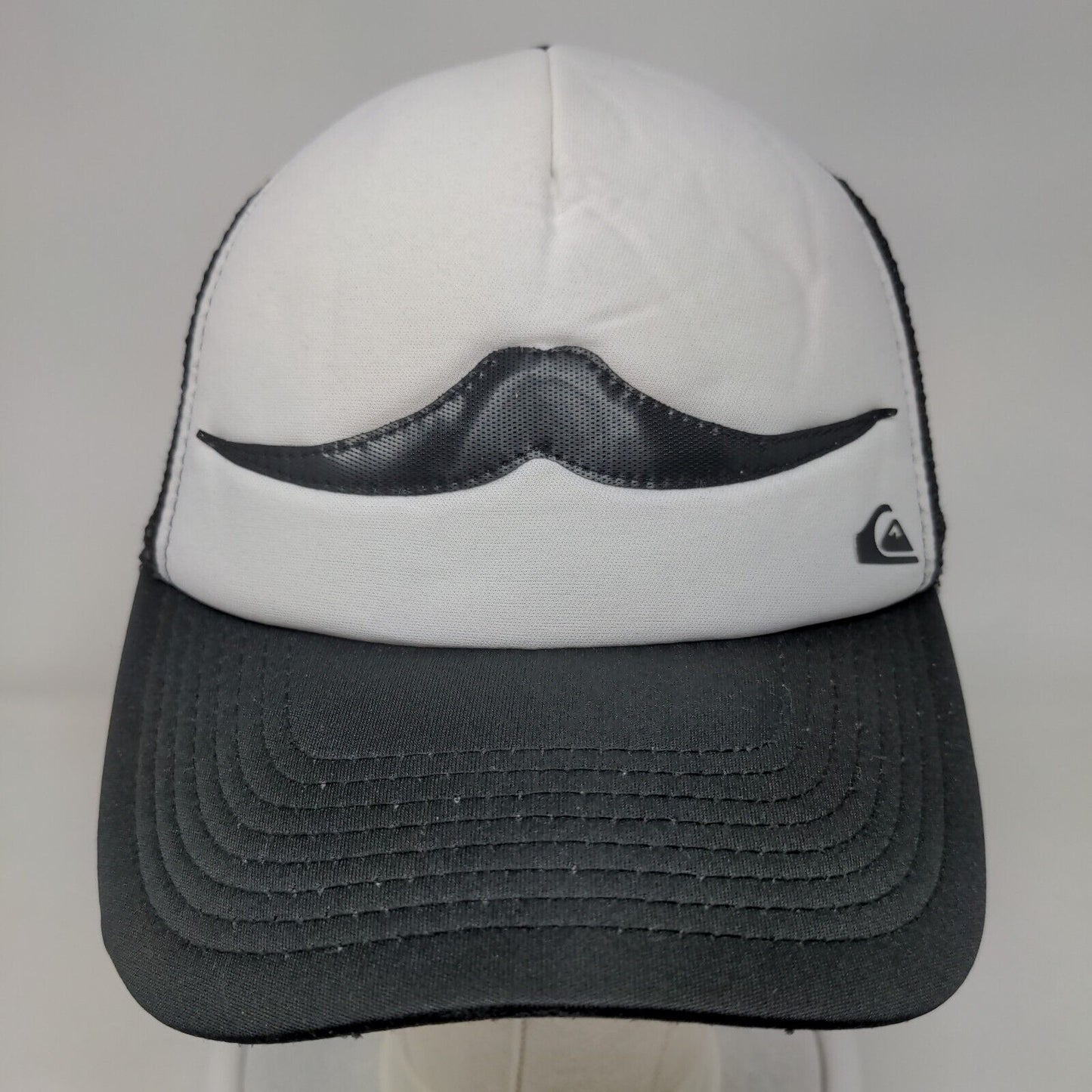 Mustache Snapback Mesh Back Trucker Hat Black One Size Quiksilver