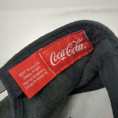Coca-Cola Snapback Black One Size Textured Visor Red Logo Hat 3D Embroidery