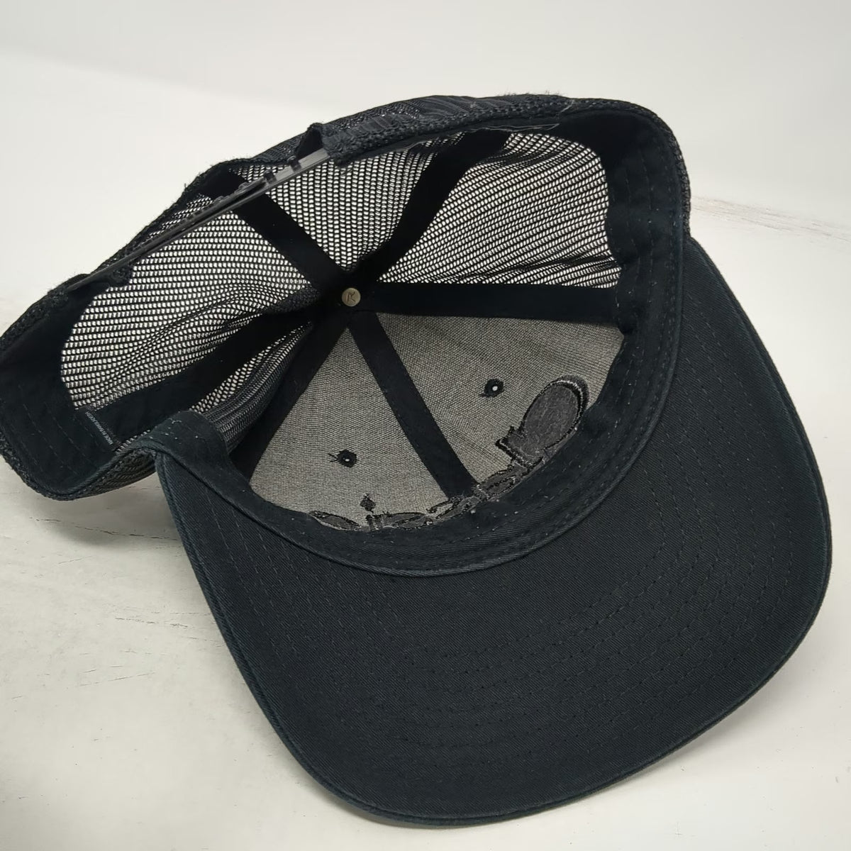 Richardson Trucker Hat Black One Size Classic Logo Mesh Back Snapback Cap