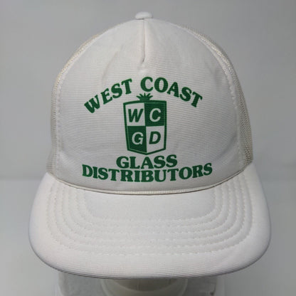 West Coast Glass Distributors Snapback Trucker Hat White OSFA Mesh Back