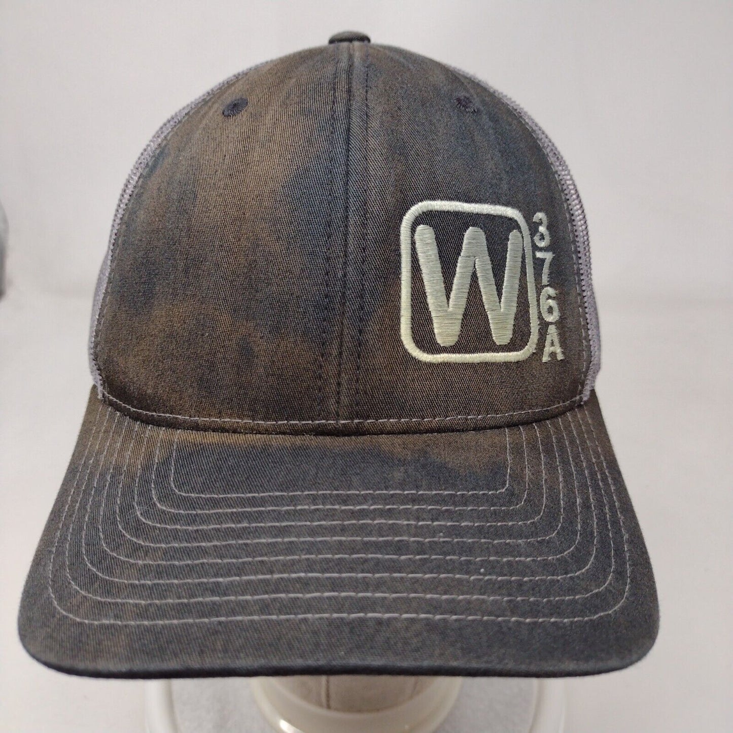 W376A Snapback Mesh Back Trucker Hat Black OSFA 6 Panel Richardson
