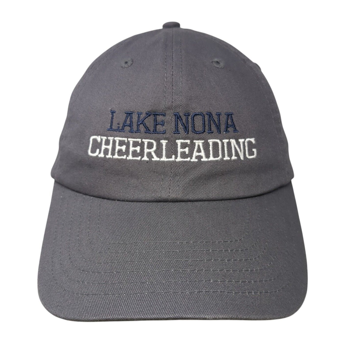 Lake Nona Cheerleading Slideback Hat Gray One Size Adjustable Embroidered BIG X