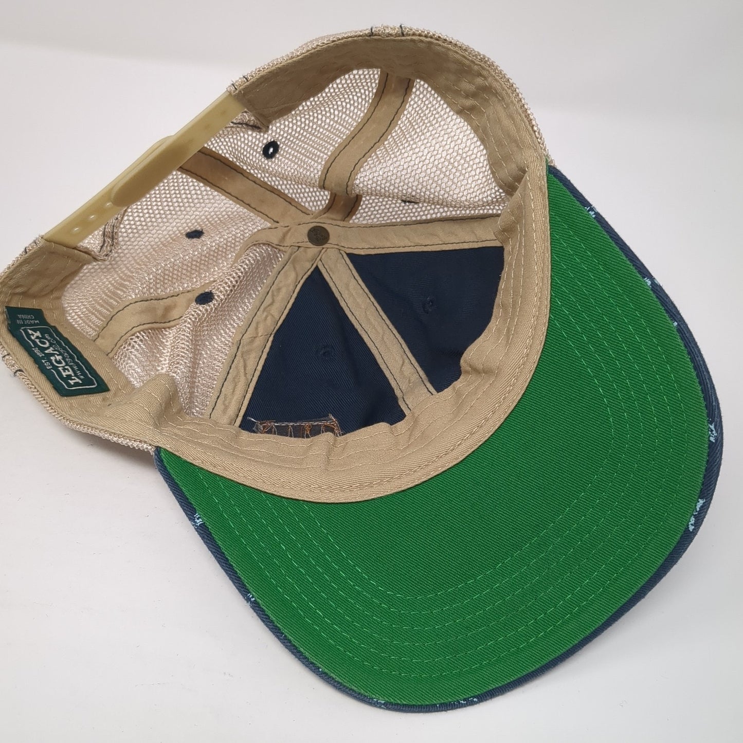 Hawaii Leather Patch Snapback Trucker Hat Multi One Size Mesh Back Fish