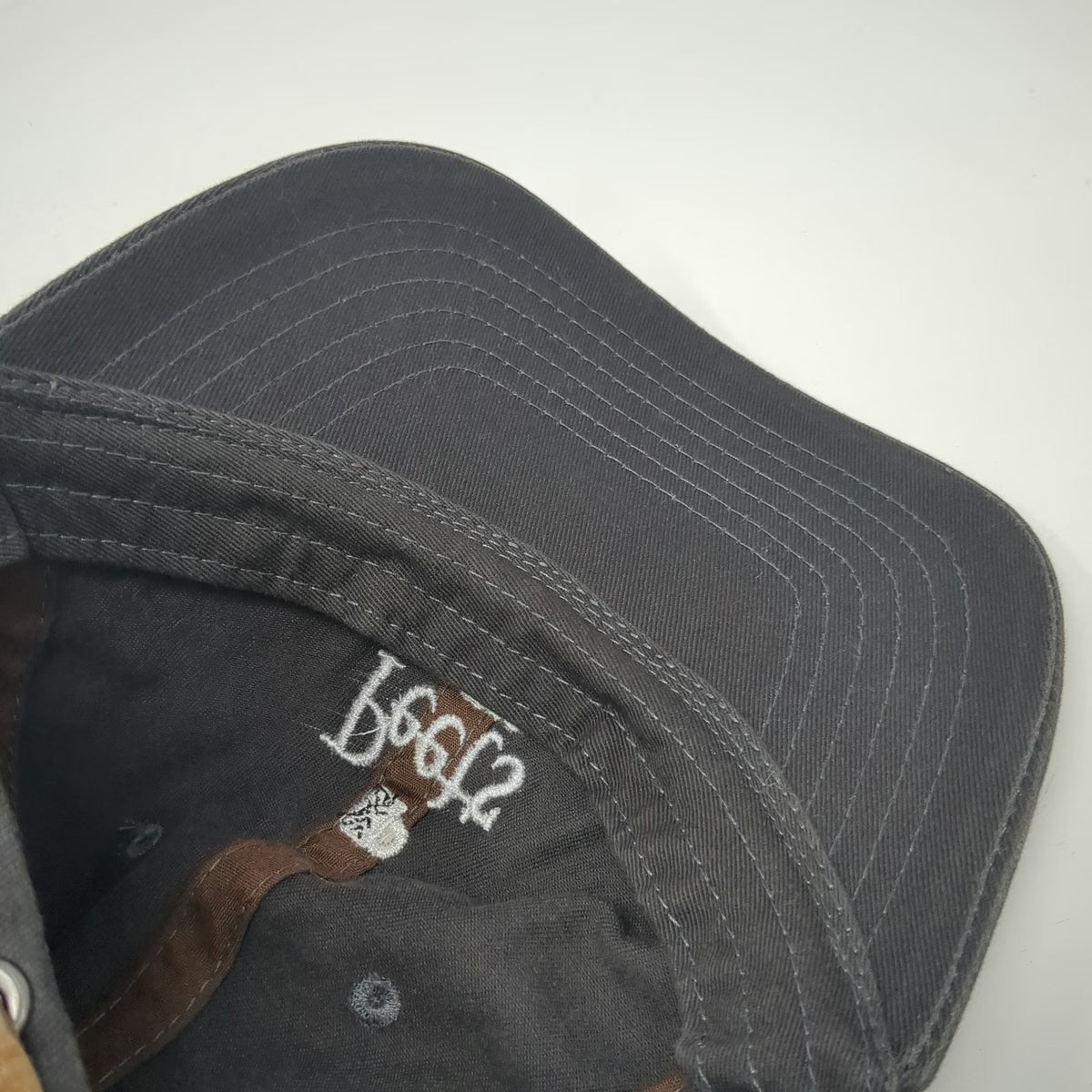 Peet's Coffee Baseball Cap Gray One Size Leather Strapback Faded Cotton Hat