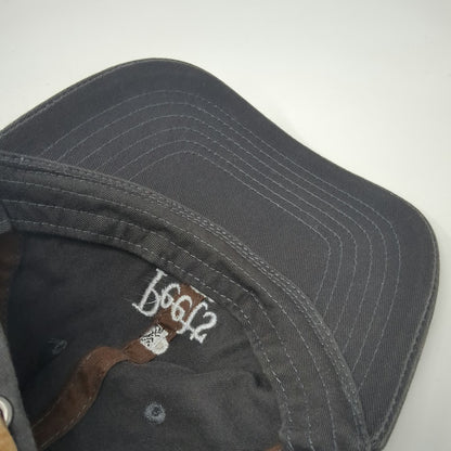 Peet's Coffee Baseball Cap Gray One Size Leather Strapback Faded Cotton Hat
