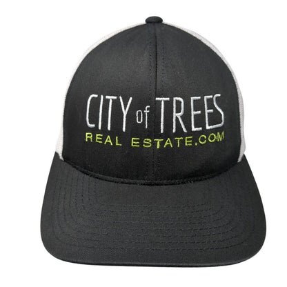 City of Trees Real Estate Snapback Trucker Hat Black One Size Mesh Back