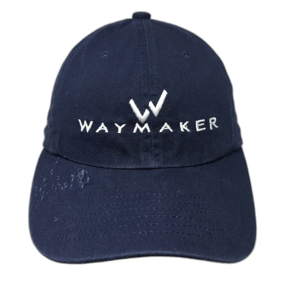 Waymaker Embroidered Logo Baseball Cap Blue OS Cotton Curved Brim Slideback Hat
