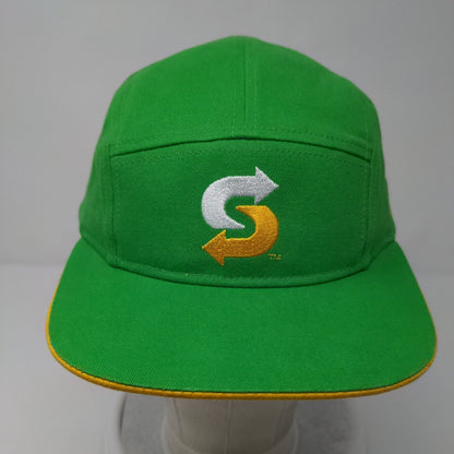Subway Snapback 5 Panel Cap Green One Size Adjustable Embroidered Cotton